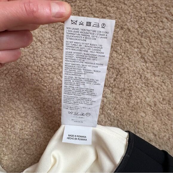 MaxMara Ivory Cream Colorblock Stretch Jersey Short Sleeve T- Shirt Viscose Sz S - Picture 13 of 13